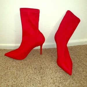 Brand New Tony Bianco Red Sock Booties